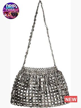 Acrylic Beaded Sequin Shoulder Bag with Lining for Evening Events